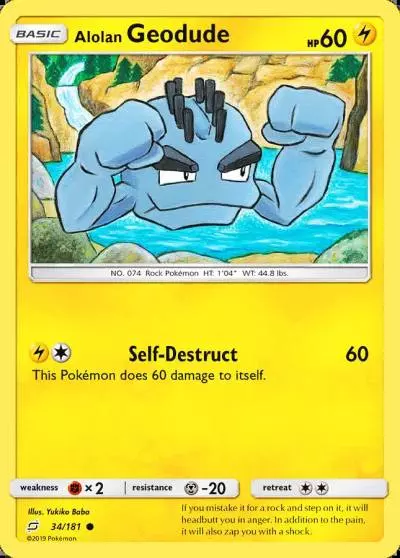 Alolan Geodude 34/181 Team Up Pokemon card