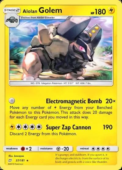 Alolan Golem 37/181 Team Up Pokemon card