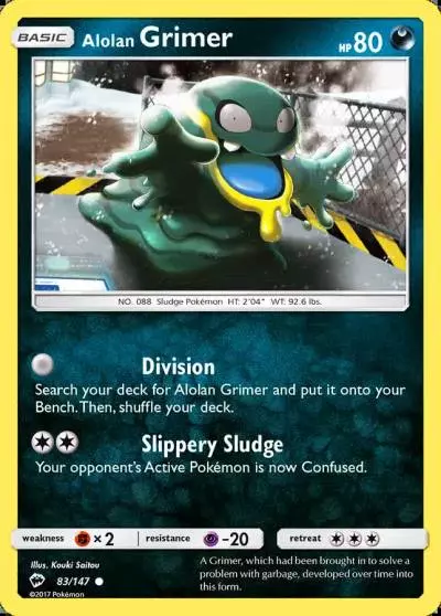 Alolan Grimer 83/147 Burning Shadows Pokemon card