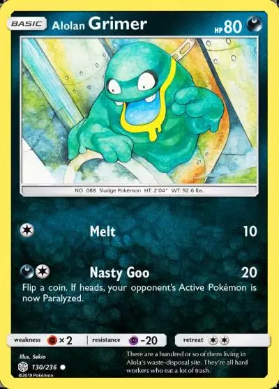 Alolan Grimer 130/236 Cosmic Eclipse Pokemon card