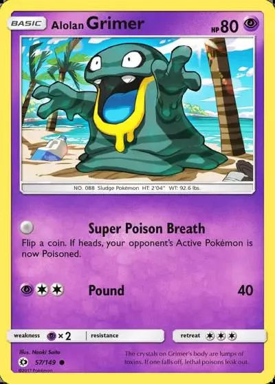 Alolan Grimer 57/149 Sun & Moon Pokemon card