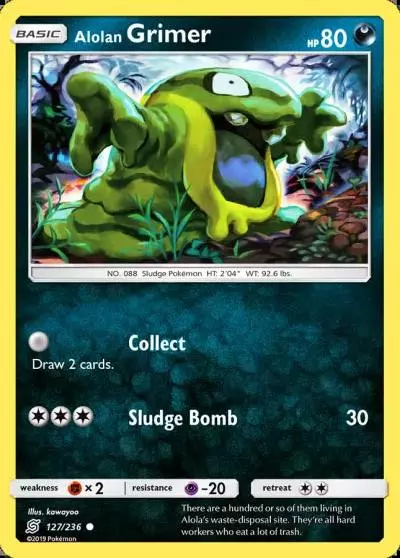 Alolan Grimer 127/236 Unified Minds Pokemon card
