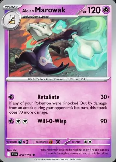 Alolan Marowak 57/159 Journey Together Pokemon card