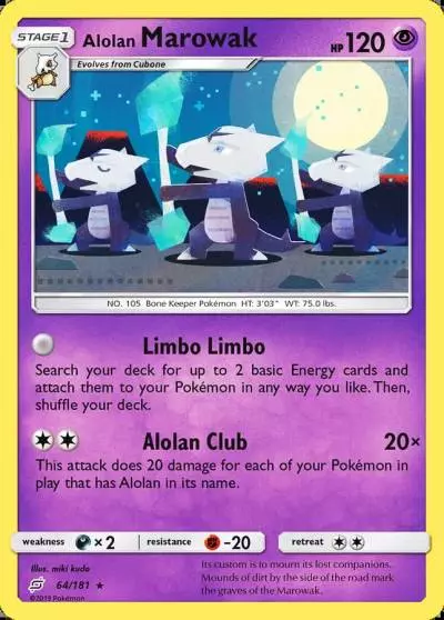 Alolan Marowak 64/181 Team Up Pokemon card