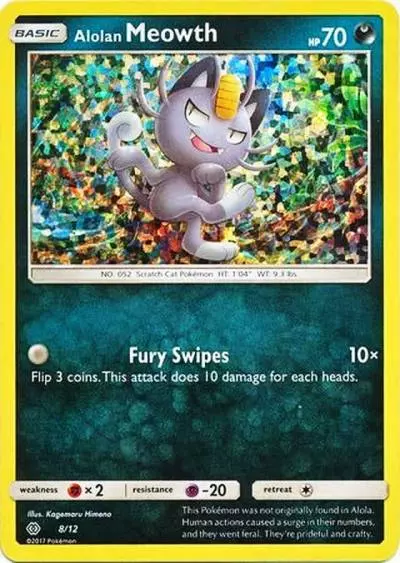 Alolan Meowth 8/12 McDonald's Collection 2017 Pokemon card