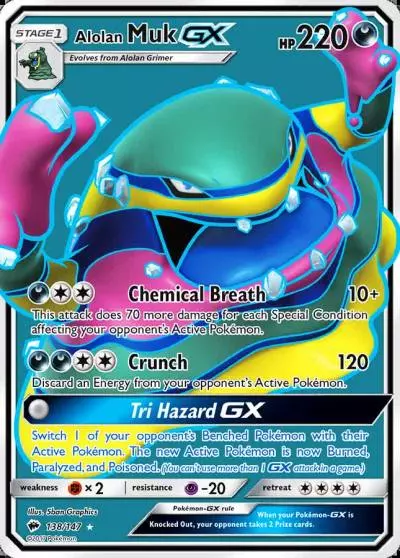 Alolan Muk-GX 138/147 Burning Shadows Pokemon card