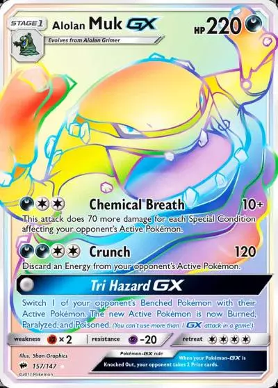 Alolan Muk-GX 157/147 Burning Shadows Pokemon card
