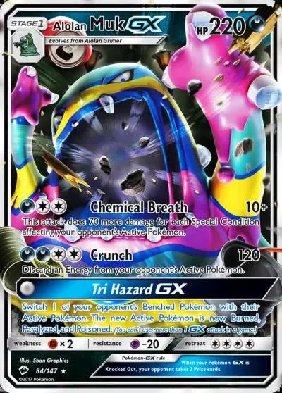 Alolan Muk-GX 84/147 Burning Shadows Pokemon card