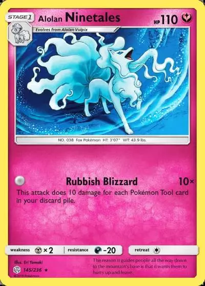 Alolan Ninetales 145/236 Cosmic Eclipse Pokemon card