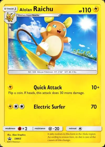 Alolan Raichu SM65/248 SM Black Star Promos Pokemon card
