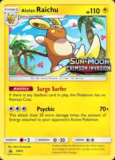 Alolan Raichu SM72/248 SM Black Star Promos Pokemon card