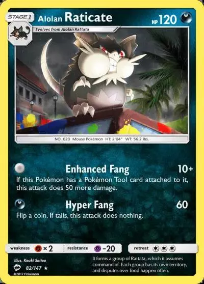 Alolan Raticate 82/147 Burning Shadows Pokemon card