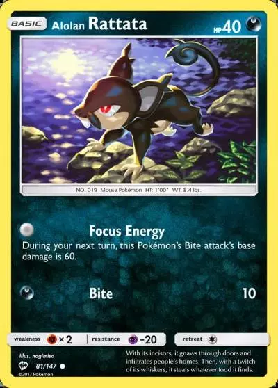 Alolan Rattata 81/147 Burning Shadows Pokemon card