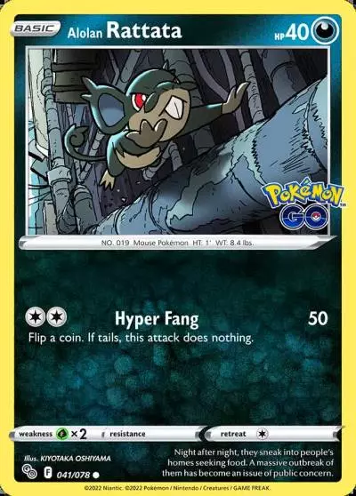 Alolan Rattata 41/78 Pokémon GO Pokemon card