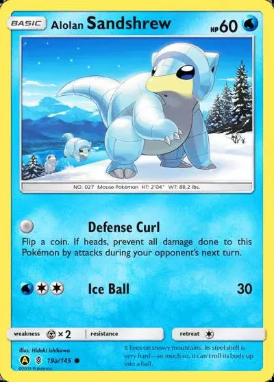 Alolan Sandshrew 19a/145 Guardians Rising Pokemon card