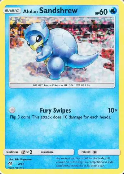 Alolan Sandshrew 4/12 McDonald's Collection 2019 Pokemon card