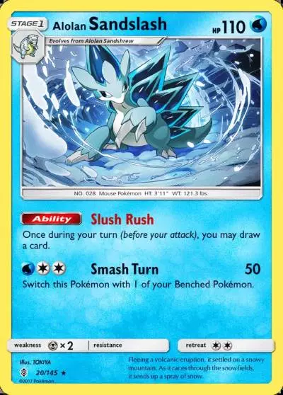 Alolan Sandslash 20/145 Guardians Rising Pokemon card