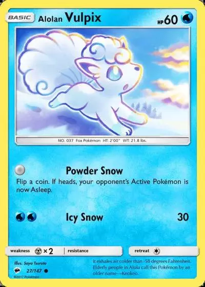 Alolan Vulpix 27/147 Burning Shadows Pokemon card