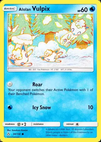 Alolan Vulpix 30/156 Ultra Prism Pokemon card