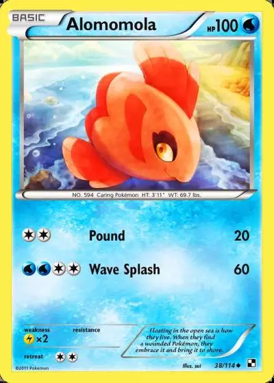Alomomola 38/114 Black & White Pokemon card