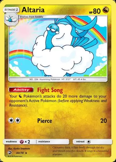 Altaria 40/70 Dragon Majesty Pokemon card