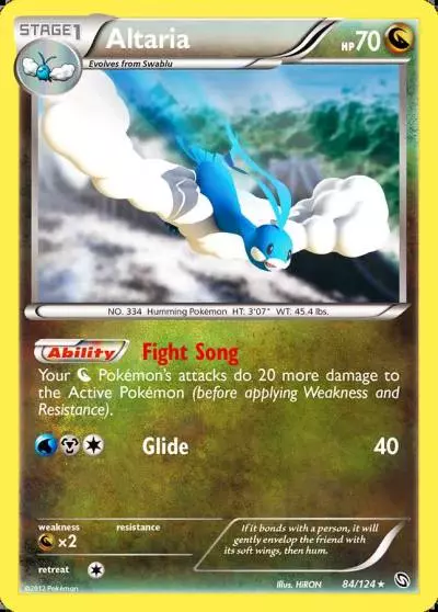 Altaria 84/124 Dragons Exalted Pokemon card