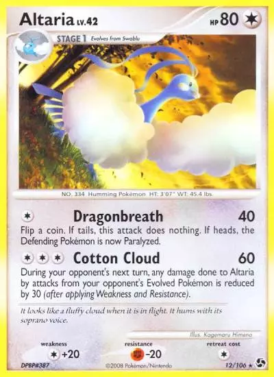 Altaria 12/106 Great Encounters Pokemon card