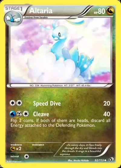 Altaria 92/113 Legendary Treasures Pokemon card