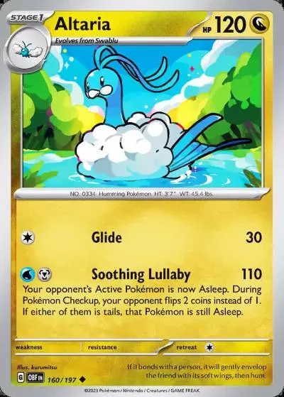 Altaria 160/197 Obsidian Flames Pokemon card