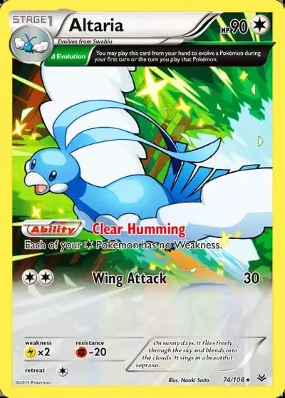 Altaria 74/108 Roaring Skies Pokemon card