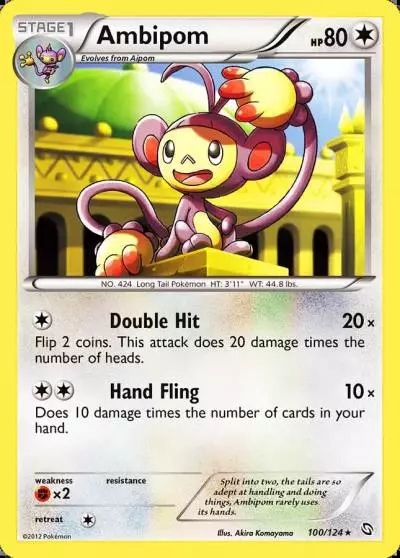 Ambipom 100/124 Dragons Exalted Pokemon card