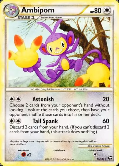 Ambipom 13/102 HS—Triumphant Pokemon card