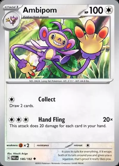 Ambipom 146/182 Paradox Rift Pokemon card