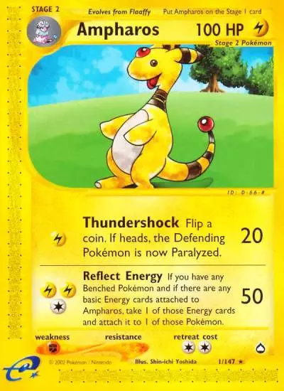 Ampharos 1/147 Aquapolis Pokemon card