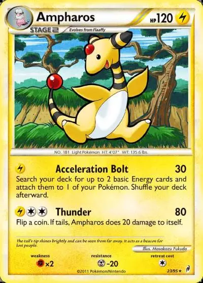 Ampharos 23/95 Call of Legends Pokemon card