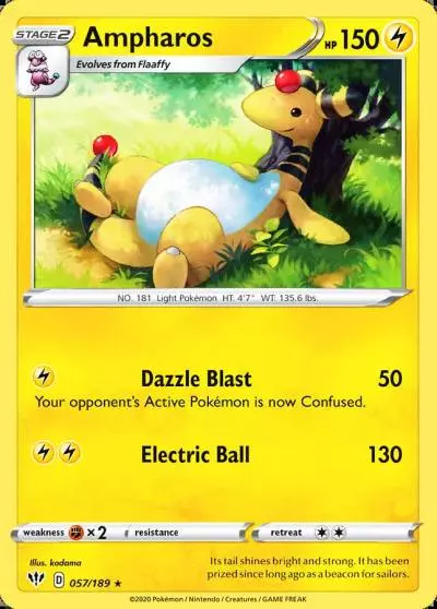 Ampharos 57/189 Darkness Ablaze Pokemon card