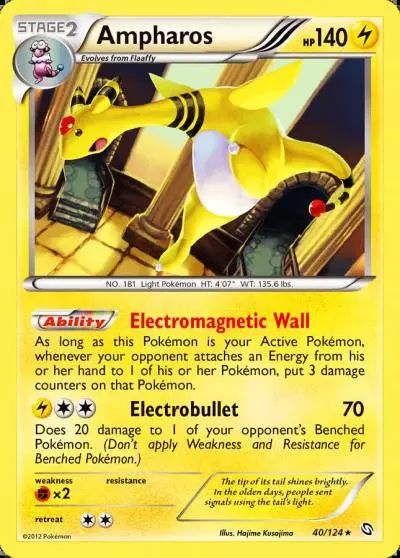 Ampharos 40/124 Dragons Exalted Pokemon card