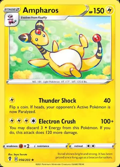 Ampharos 56/203 Evolving Skies Pokemon card