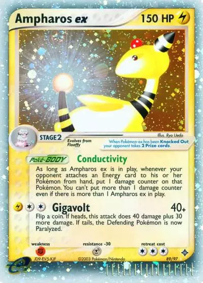 Ampharos ex 89/97 Dragon Pokemon card