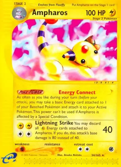 Ampharos 34/165 Expedition Base Set Pokemon card