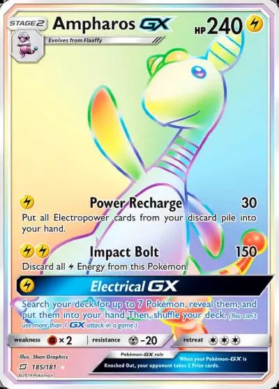 Ampharos-GX 185/181 Team Up Pokemon card