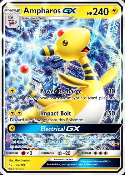 Ampharos-GX 43/181 Team Up Pokemon card