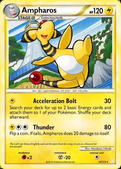 Ampharos 14/123 HeartGold & SoulSilver Pokemon card