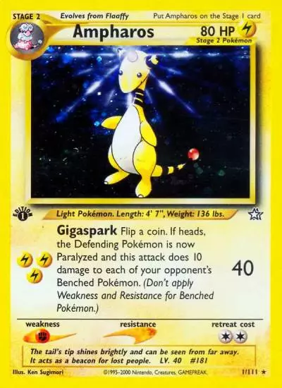 Ampharos 1/111 Neo Genesis Pokemon card