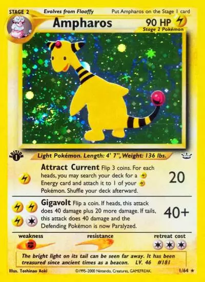 Ampharos 1/64 Neo Revelation Pokemon card