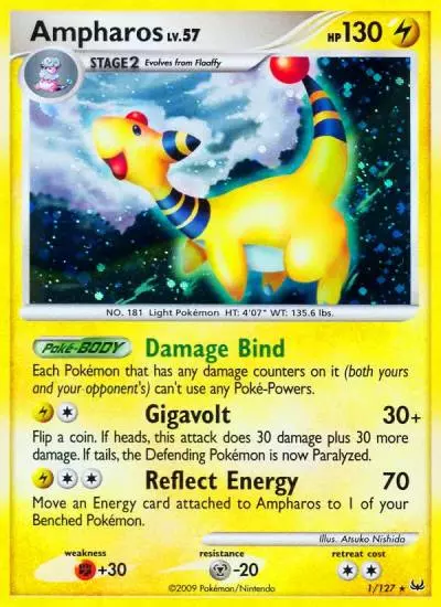 Ampharos 1/127 Platinum Pokemon card
