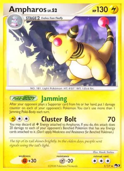 Ampharos 1/17 POP Series 7 Pokemon card