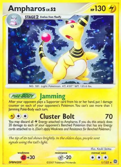 Ampharos 1/132 Secret Wonders Pokemon card
