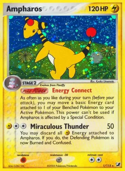 Ampharos 1/115 Unseen Forces Pokemon card