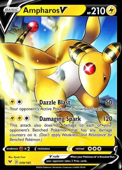 Ampharos V 49/185 Vivid Voltage Pokemon card